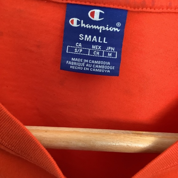 Champion Spellout T Shirt - Size S - Orange - Cotton - P2P 19โ - Picture 5 of 7